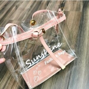 Clear PVC crossbody shoulder bag